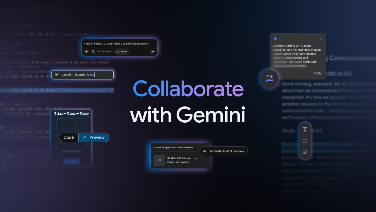 Canvas in Gemini preview